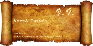Varró István névjegykártya